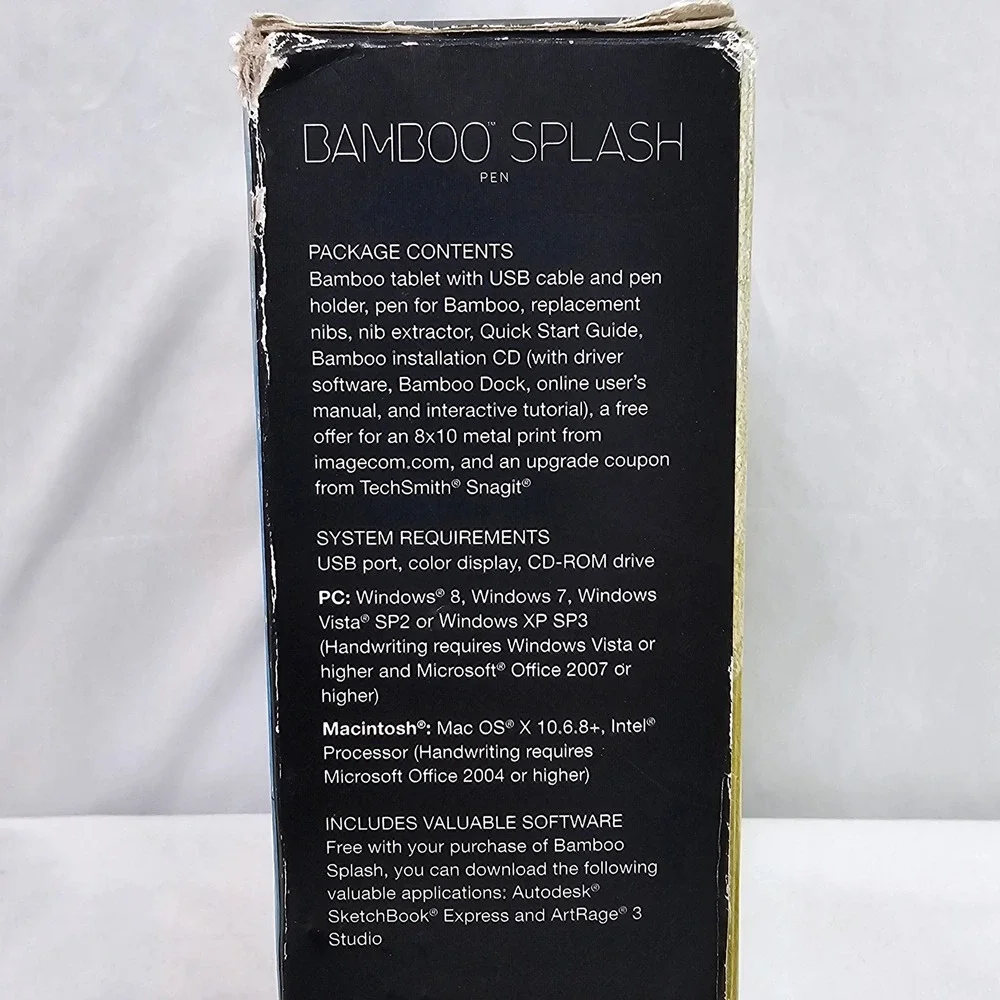 Wacom Bamboo Splash‎ CTL471 Pen Tablet Graphics Drawing USB Black Green CTL471